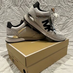 Michael Kors Silver and Black Sneakers